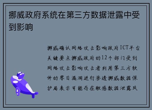 挪威政府系统在第三方数据泄露中受到影响 